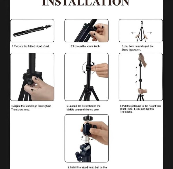 LED Ring Light with metal tripod stand and mobile holder -multi color lighting -3pcs - Image 4