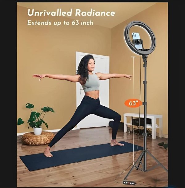 LED Ring Light with metal tripod stand and mobile holder -multi color lighting -3pcs - Image 7