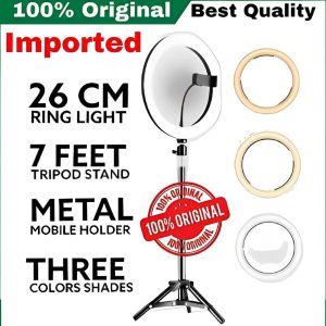 LED Ring Light with metal tripod stand and mobile holder -multi color lighting -3pcs